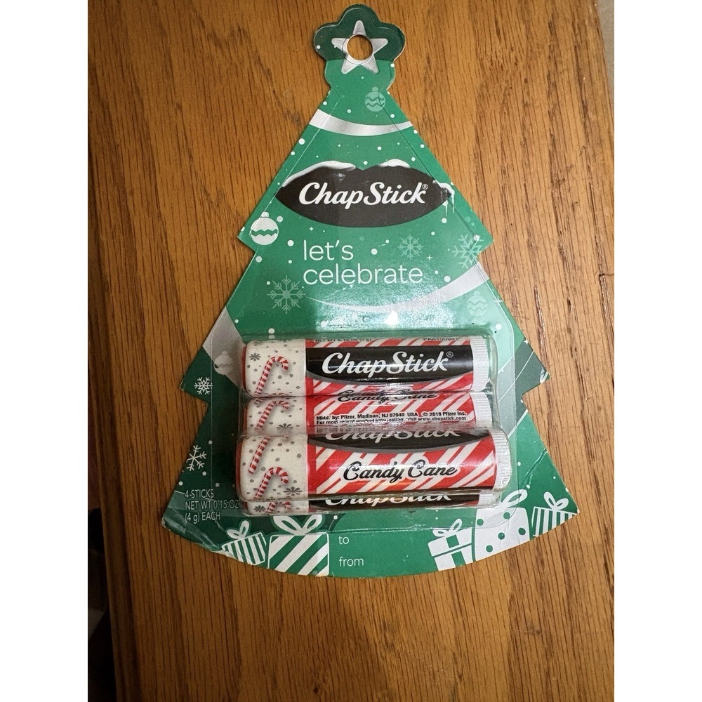 Chapstick Candy Cane Lip Balm Lot‎ Of 4 Balms Holiday Christmas Sealed New
